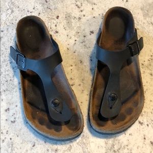 Gizeh Birko-Flor Birkenstock Black Thong Sandal 38